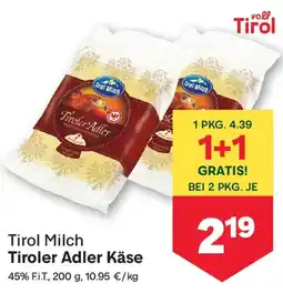 MPreis Tirol Milch Tiroler Adler Käse Angebot