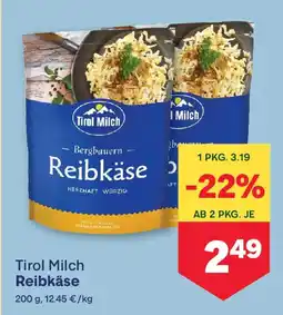 MPreis Tirol Milch Reibkäse Angebot
