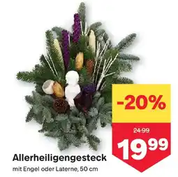 MPreis Allerheiligengesteck mit Engel oder Laterne Angebot