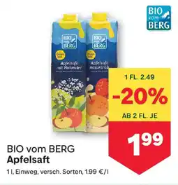 MPreis BIO vom BERG Apfelsaft Angebot
