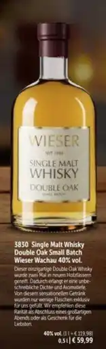 Bofrost Wieser 3830 Single Malt Whisky Double Oak Small Batch Angebot
