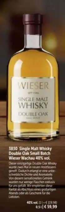 Wieser 3830 Single Malt Whisky Double Oak Small Batch