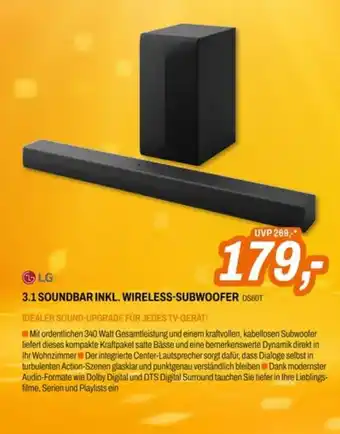 LG 3.1 Soundbar inkl. Wireless-Subwoofer DS60T