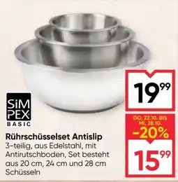 Maximarkt SimPex Basic Rührschüsselset Antislip Angebot