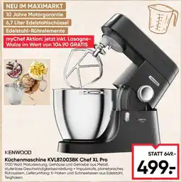 Maximarkt Kenwood Küchenmaschine KVL87.003BK Chef XL Pro Angebot