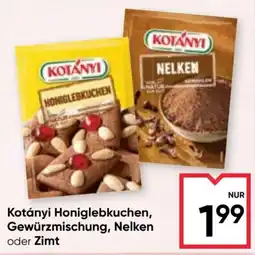Maximarkt Kotányi Honiglebkuchen, Gewürzmischung, Nelken oder Zimt Angebot