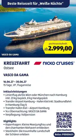 Hofer Reisen Kreuzfahrt Ostsee Vasco Da Gama Angebot