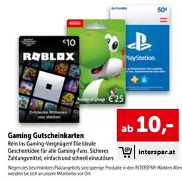 Interspar Gaming Gutscheinkarten Angebot