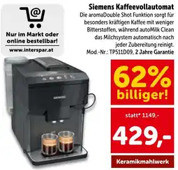 Interspar Siemens Kaffeenvollautomat Angebot