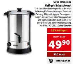 Interspar Silva Homeline Heißgetränkeautomat Angebot