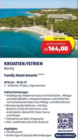 Hofer Reisen Family Hotel Amarin Angebot