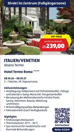 Hofer Reisen Hotel Terme Roma Angebot