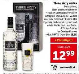 Interspar Three Sixty Vodka Angebot