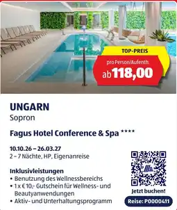 Hofer Reisen Fagus Hotel Conference & Spa Angebot