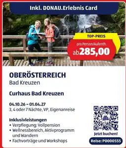 Hofer Reisen Curhaus Bad Kreuzen Angebot