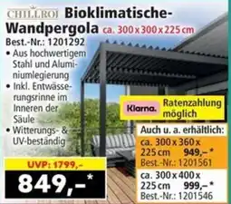 Norma Chillroi Bioklimatische Wandpergola Angebot