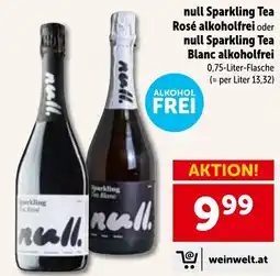 Interspar null Sparkling Tea Rosé alkoholfrei oder null Sparkling Tea Blanc alkoholfrei Angebot