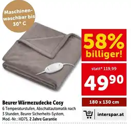 Interspar Beurer Wärmezudecke Cosy Angebot