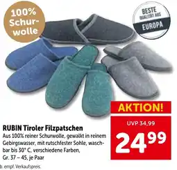 Interspar RUBIN Tiroler Filzpatschen Angebot
