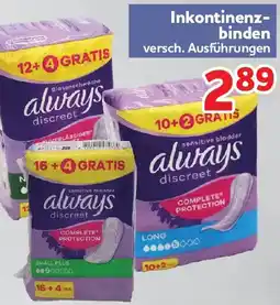 Center Shop Inkontinenzbinden Angebot