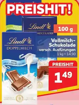 Center Shop Lindt Vollmilch Schukolade Angebot