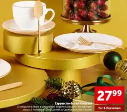 Interspar Cappuccino-Set mit Goldrand Angebot