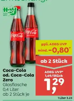 ADEG Coca-Cola od. Coca-Cola Zero Glasflasche Angebot