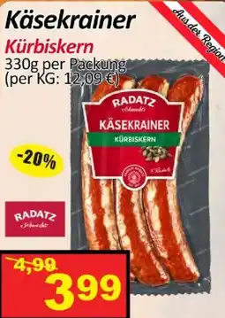 Wurstico Radatz Käsekrainer Kürbiskern Angebot