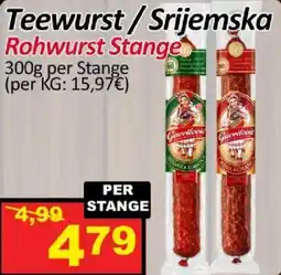 Wurstico Teewurst / Srijemska Rohwurst Stange Angebot
