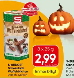 Spar S-Budget Schokolade Waffelröllchen Angebot