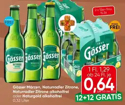 Spar Gösser Märzen, Naturradler Zitrone, Naturradler Zitrone alkoholfrei oder Naturgold alkoholfrei Angebot