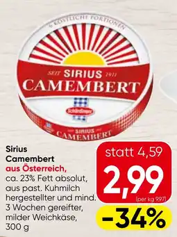 Spar Sirius Camembert Angebot