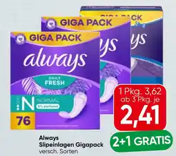 Spar Always Slipeinlagen Gigapack Angebot
