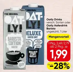 Spar Oatly Drinks Barista Edition Hafer Angebot
