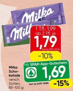 Spar Milka Schokolade Angebot