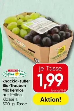 Spar SPAR Natur pur knackig-süßer Bio-Trauben Mix kernlos Angebot