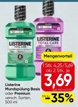 Spar Listerine Mundspülung Basis oder Premium Angebot
