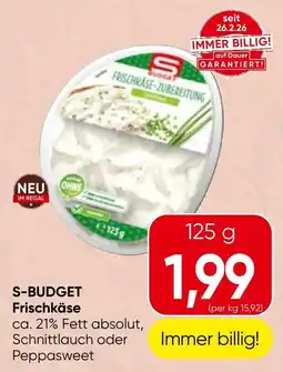 Spar S-Budget Frischkäse Angebot