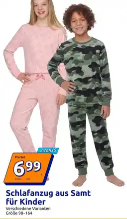 Action Schlafanzug aus Samt für Kinder Angebot