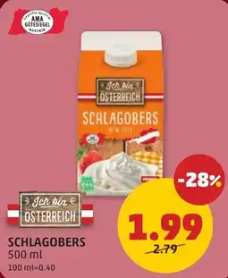 PENNY Schlagobers Ich bin Österreich Angebot