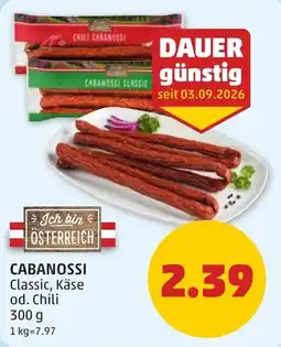 PENNY Cabanossi Classic, Käse od. Chili Angebot