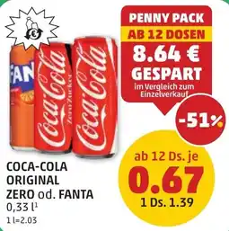 PENNY Coca-Cola Original Zero od. Fanta Angebot