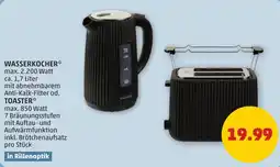 PENNY Wasserkocher* TOASTER* in Rillenoptik Angebot