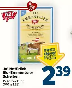 Billa Ja! Natürlich Bio-Emmentaler Scheiben Angebot