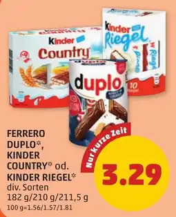 PENNY Ferrero Duplo, Kinder Country oder Kinder Riegel Angebot