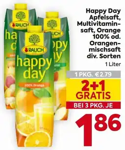 Billa Happy Day Apfelsaft, Multivitamin-saft, Orange 100% od. Orangen-mischsaft Angebot