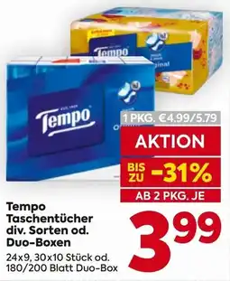 Billa Tempo Taschentücher Angebot