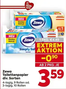 Billa Zewa Toilettenpapier Angebot