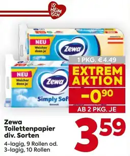 Billa Zewa Toilettenpapier Angebot