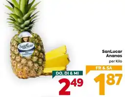 Billa SanLucar Ananas Angebot
